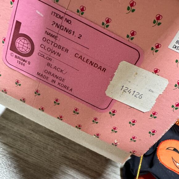 Vintage Brinn's Porcelain Doll Calendar Clown October Halloween Cute Witch 1986 - Picture 7 of 7
